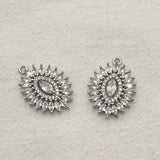CZ Copper Oval Charm 20pcs for Necklace/Earrings DIY