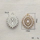 CZ Copper Oval Charm 20pcs for Necklace/Earrings DIY
