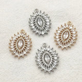 CZ Copper Oval Charm 20pcs for Necklace/Earrings DIY