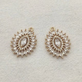 CZ Copper Oval Charm 20pcs for Necklace/Earrings DIY