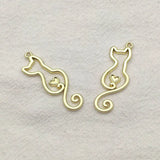 100pcs Zinc Alloy Cat Charm Pendants for DIY Jewelry