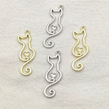 100pcs Zinc Alloy Cat Charm Pendants for DIY Jewelry