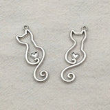 100pcs Zinc Alloy Cat Charm Pendants for DIY Jewelry