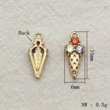 50pcs CZ Feather/Rice-cream Charm DIY Jewelry Findings