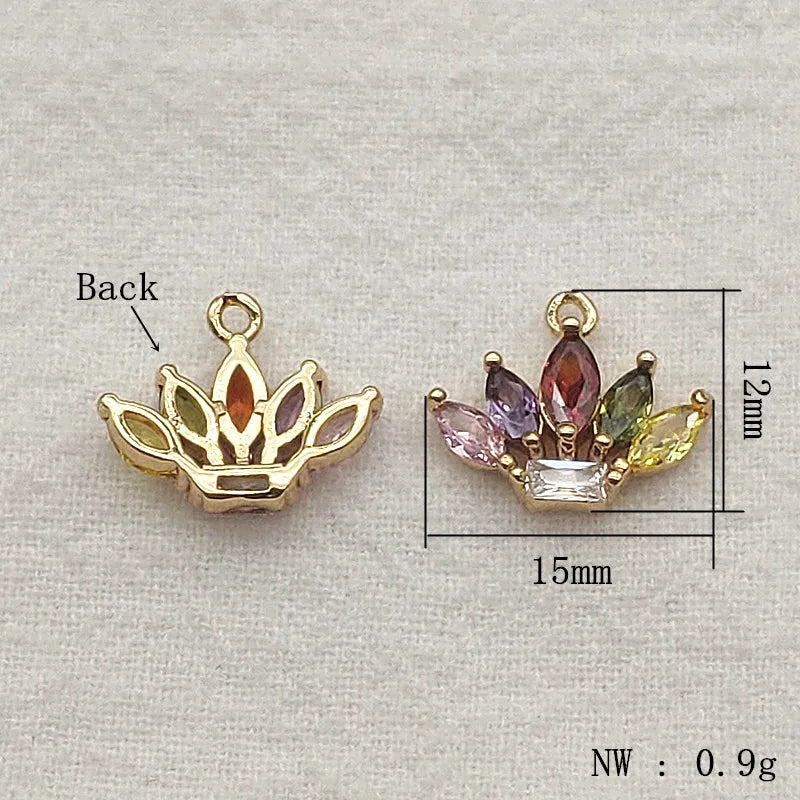 50pcs CZ Feather/Rice-cream Charm DIY Jewelry Findings
