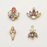 50pcs CZ Feather/Rice-cream Charm DIY Jewelry Findings