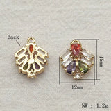 50pcs CZ Feather/Rice-cream Charm DIY Jewelry Findings