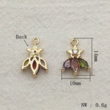 50pcs CZ Feather/Rice-cream Charm DIY Jewelry Findings