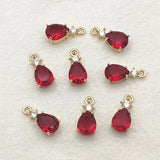 6x14mm CZ Crystal Drop Charm 50pcs DIY Jewelry Findings