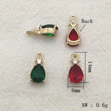 6x14mm CZ Crystal Drop Charm 50pcs DIY Jewelry Findings