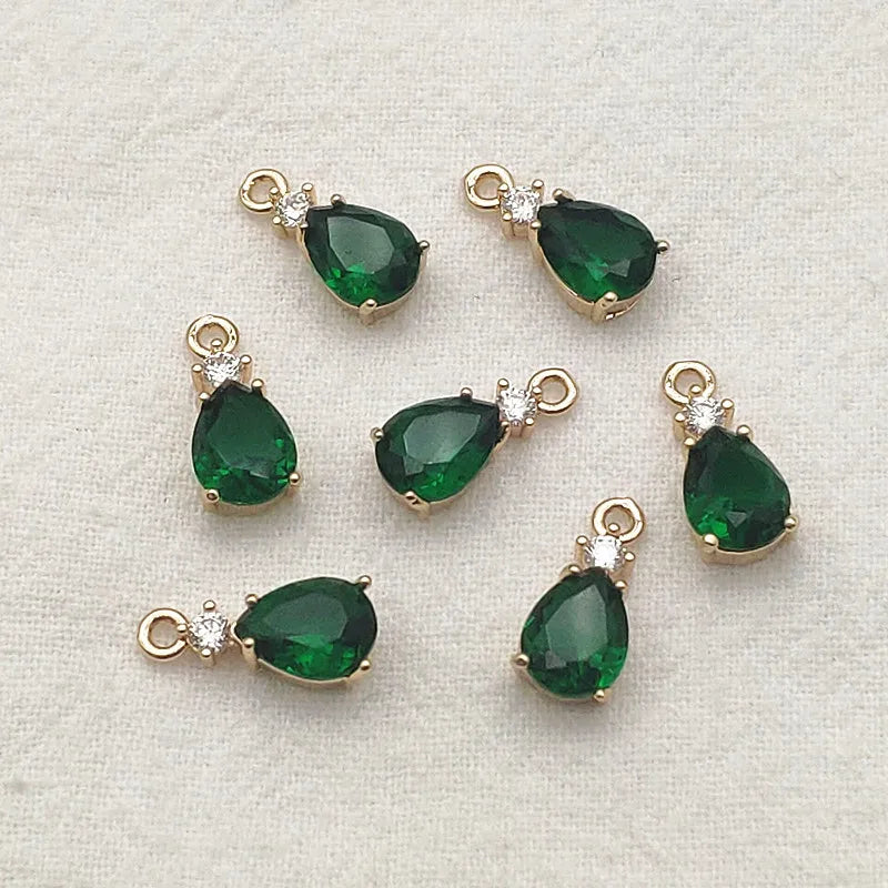 6x14mm CZ Crystal Drop Charm 50pcs DIY Jewelry Findings