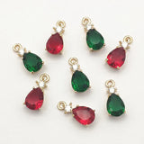 6x14mm CZ Crystal Drop Charm 50pcs DIY Jewelry Findings