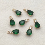 6x14mm CZ Crystal Drop Charm 50pcs DIY Jewelry Findings
