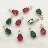 6x14mm CZ Crystal Drop Charm 50pcs DIY Jewelry Findings