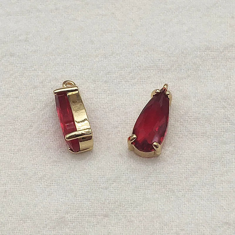Copper Crystal Drop Charm 8x18mm 50pcs for DIY Jewelry Making