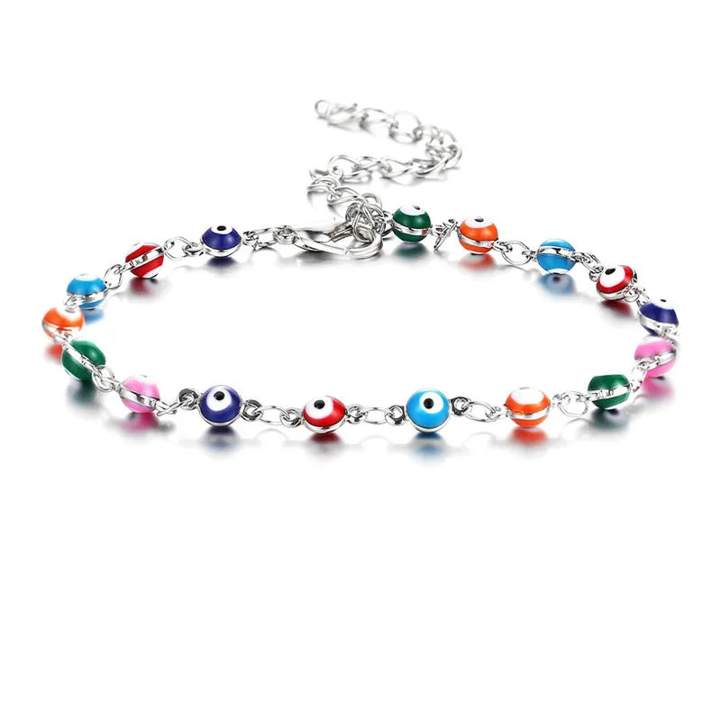 Colorful Evil Eye Beads Anklet Chain for Women