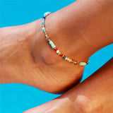 Boho Beads Anklet Colorful Ankle Bracelet for Women
