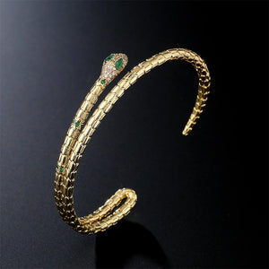 Hot Snake Cuff Bangle High Copper CZ Wedding Jewelry Female Accessories