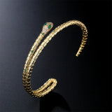 Hot Snake Cuff Bangle High Copper CZ Wedding Jewelry Female Accessories