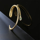 Hot Snake Cuff Bangle High Copper CZ Wedding Jewelry Female Accessories