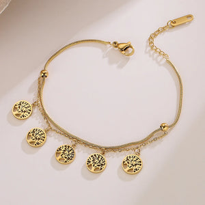 316L Stainless Steel Tree of Life Charm Bracelet for Women