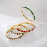Colourful CZ Zirconia Crystal Heart Bangles For Women