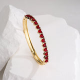 Colourful CZ Zirconia Crystal Heart Bangles For Women