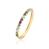Colourful CZ Zirconia Crystal Heart Bangles For Women