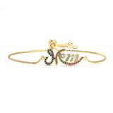 CZ Pave Mama Charm Bracelet Mother's Jewelry Gift