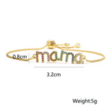 CZ Pave Mama Charm Bracelet Mother's Jewelry Gift