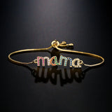 CZ Pave Mama Charm Bracelet Mother's Jewelry Gift