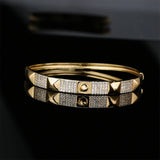 Charm Bangles Copper Zirconia Rhinestone Cuff Bangle Jewelry Gift