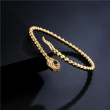Copper Zircon Snake Cuff Bangle Adjustable Party Jewelry