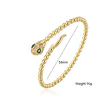 Copper Zircon Snake Cuff Bangle Adjustable Party Jewelry
