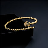 Copper Zircon Snake Cuff Bangle Adjustable Party Jewelry