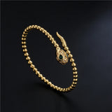 Copper Zircon Snake Cuff Bangle Adjustable Party Jewelry