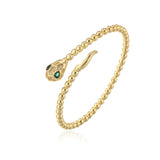 Copper Zircon Snake Cuff Bangle Adjustable Party Jewelry
