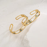 Evil Eye Bangles Copper CZ Bangles for Women Gift