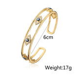 Evil Eye Bangles Copper CZ Bangles for Women Gift