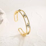 Evil Eye Bangles Copper CZ Bangles for Women Gift