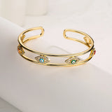 Evil Eye Bangles Copper CZ Bangles for Women Gift