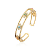 Evil Eye Bangles Copper CZ Bangles for Women Gift