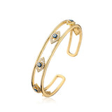 Evil Eye Bangles Copper CZ Bangles for Women Gift
