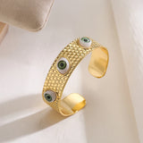Bohemian Devil's Eye Open Bangles High Wide Bangles for Women