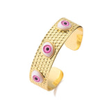 Bohemian Devil's Eye Open Bangles High Wide Bangles for Women