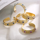 Bohemian Devil's Eye Open Bangles High Wide Bangles for Women