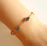 925 Silver Bracelet CZ Fatima Hamsa Hand Charm Bracelets Rose Adjustable