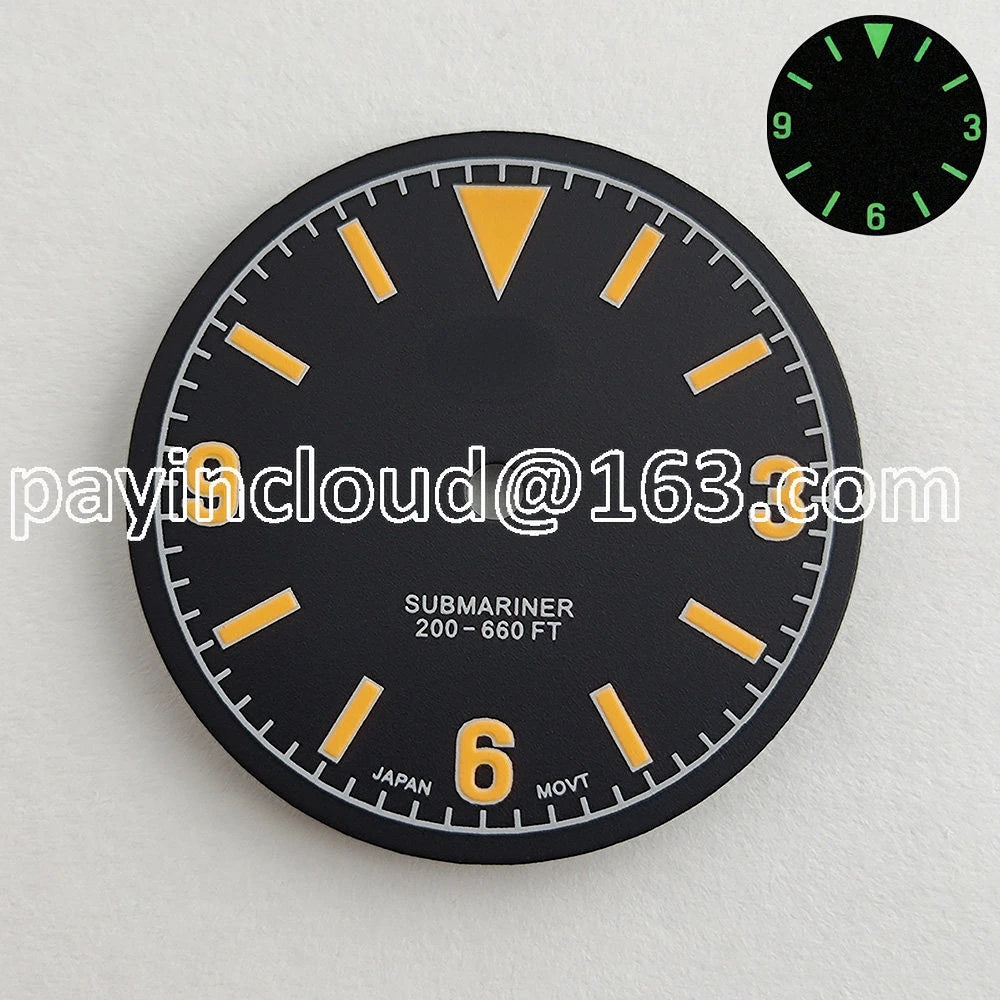 NH35 Dial 28.5mm Green Luminous Dial for SKX NH35 NH36 Automatic Movement