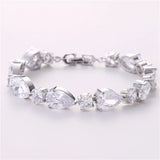 Rose Bracelets Bangles For Women Square zircon CZ Bracelet Bridal jewelry