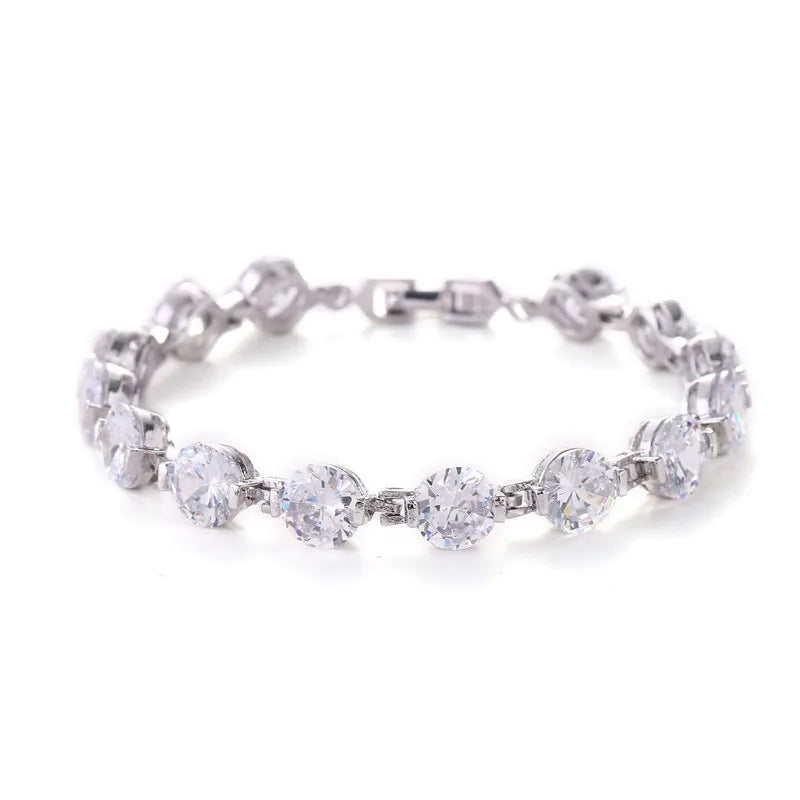 Rose Bracelets Bangles For Women Square zircon CZ Bracelet Bridal jewelry